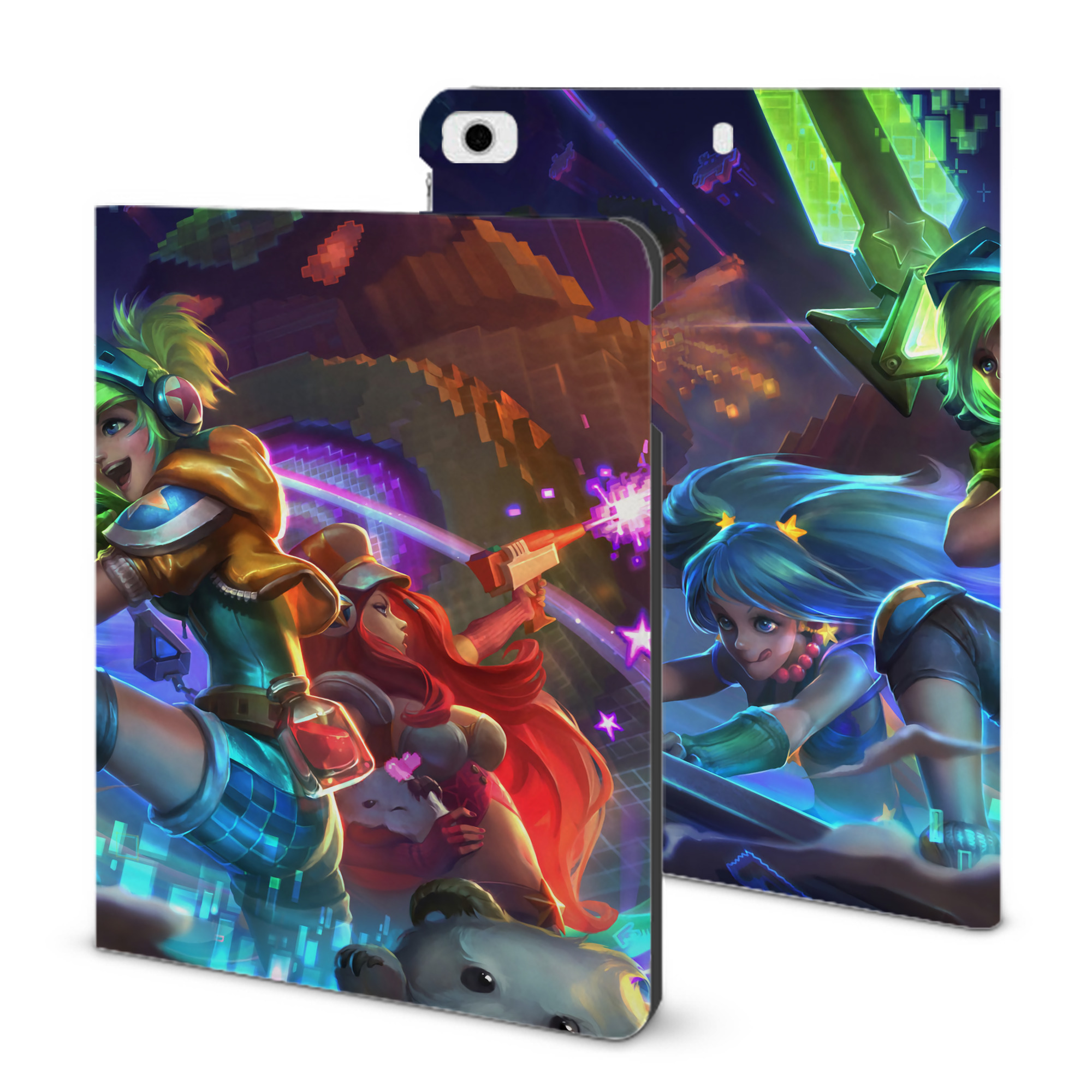 （画像用） リーグ・オブ・レジェンド League of Legends LOL IPad ケース ブック型 PUレザー TPU 耐衝撃 軽量 薄型 ペン収納なし 全面保護 IPad 各モデル対応